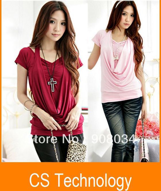 [W534] 2013 fashion t shirts,women clothing,women tshirt design,summer clothes, brand t shirts  FREE SHOPPING