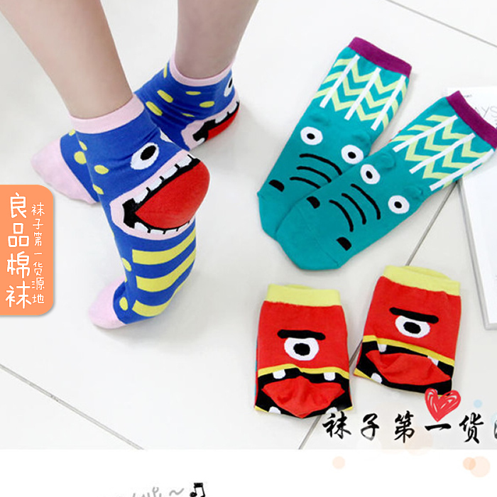 W83 socks autumn and winter women's thermal 100% cotton socks three-dimensional hippo1 sock