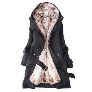 Wadded jacket cotton-padded jacket outerwear thickening wool liner trench 2513