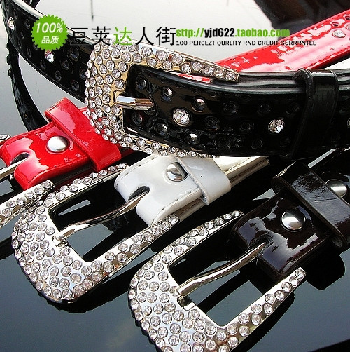 Waist decoration patent leather a decoration strap rhinestone strap female decoration small strap all-match