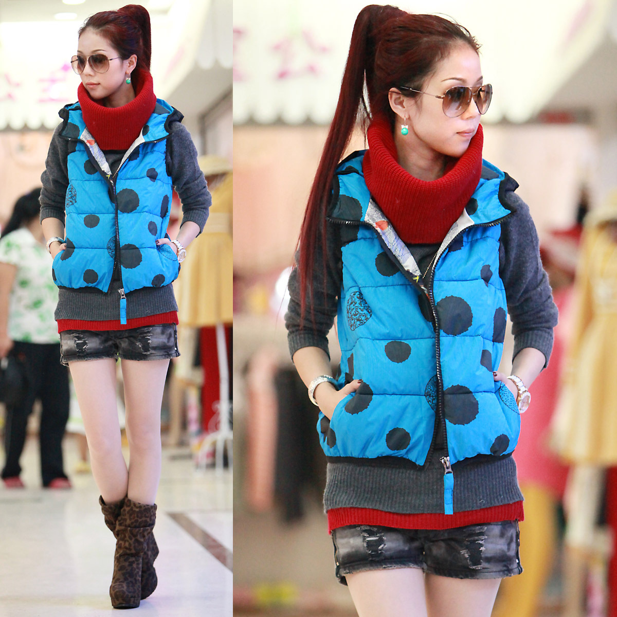 Waistcoat outerwear vest female fashion autumn and winter fashion down wadded jacket vest autumn