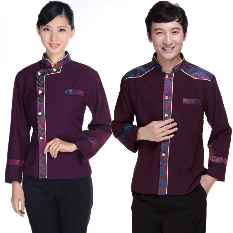 Waiter uniform long-sleeve female work wear autumn and winter clothes