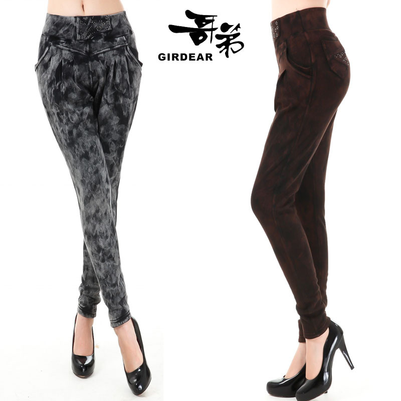 Warm pants skinny pants women's 2013 plus velvet warm pants