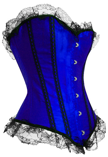 Waspie Gothic Lingerie Valentine's Day Sexy Blue Lace Up Bustier Top Lady corsets