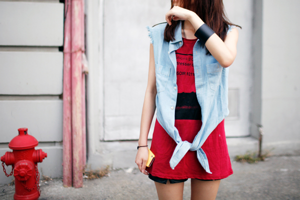 Water wash denim vest 2012