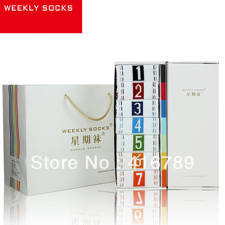 Week socks Quality Combed Cotton Men/Women Sports Socks 7pairs/box Wholesale/Retail Free Shipping