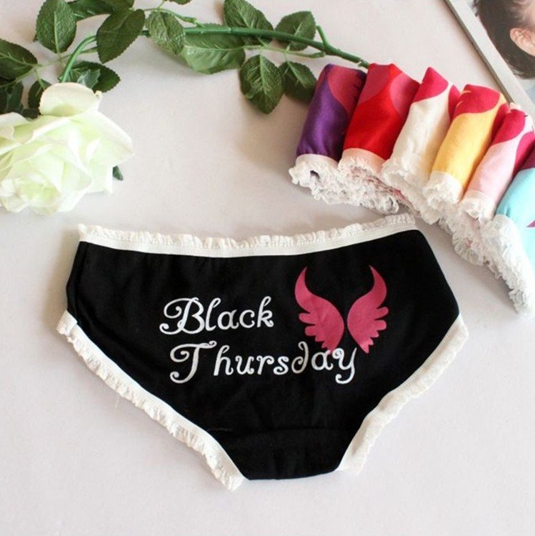 Week woman pure cotton seven days carry buttock cartoon sexy ladies underwear