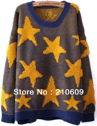 western newest stars loop double thicken loose sweater