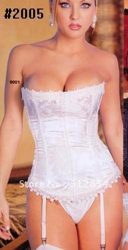 White appliques Bride's Corses Jacquard Strapless Slim Body Shapers  Garter Belt  G string Cheap Price Guranteed Quality