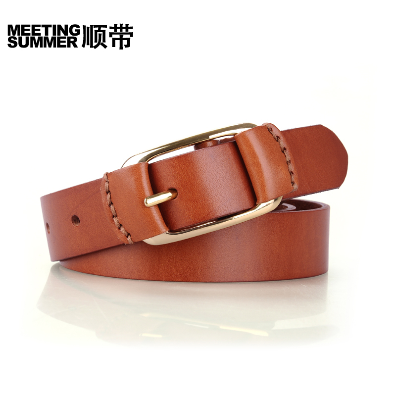 White belt fashion belt women's genuine leather first layer of cowhide all-match decoration strap jeans belt