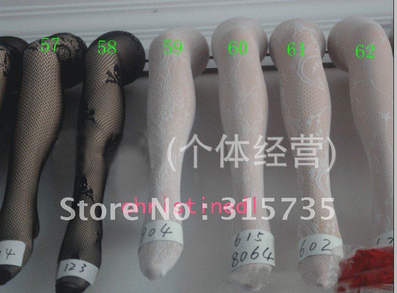 White/Black Mixed sale 100pcs/lot Sexy Lady Pantynose Jacquard Silk Stockings Free shipping via EMS/DHL