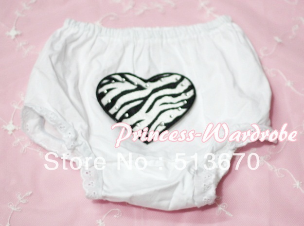 White Bloomers & Zebra Heart Print MABL18