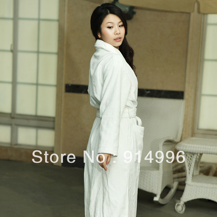 WHITE COLOR SOFTEST AND HANDFEEL IS GOOD  WINTER THICKER COTTON VELOUR DRESSING GOWN