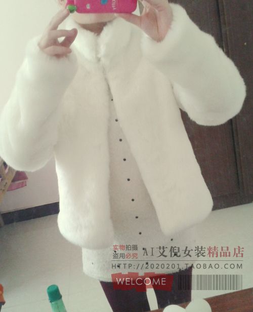 White fur coat short design long-sleeve small collar customize personality vest type short jacket