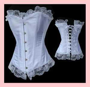 White Gothic Valentine's Day Sexy Lace Up Bustier Top Lady corsets