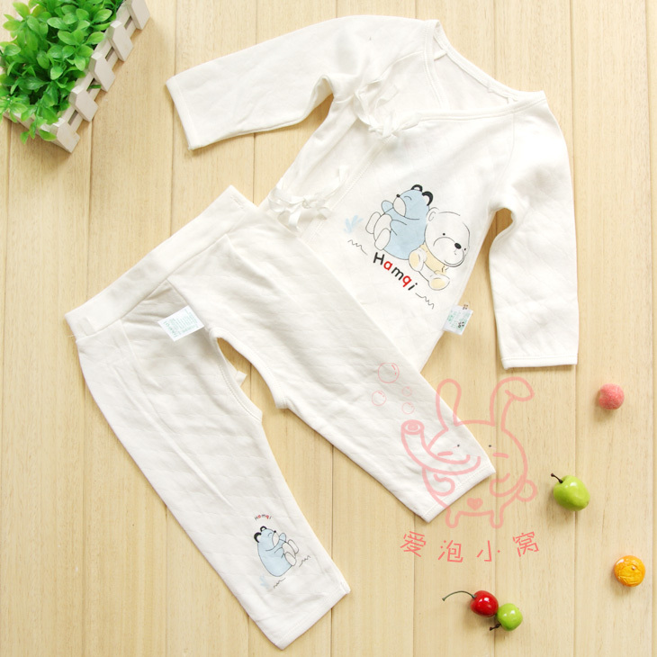 White jacquard strap set baby underwear set