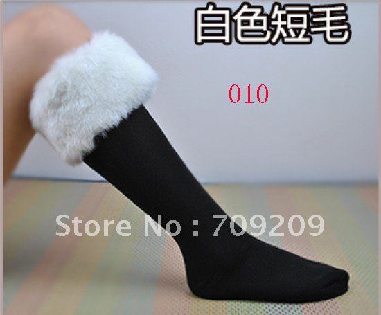 white Short Fur Socks Hot Sexy blended cotton socks Faux Fur Cover