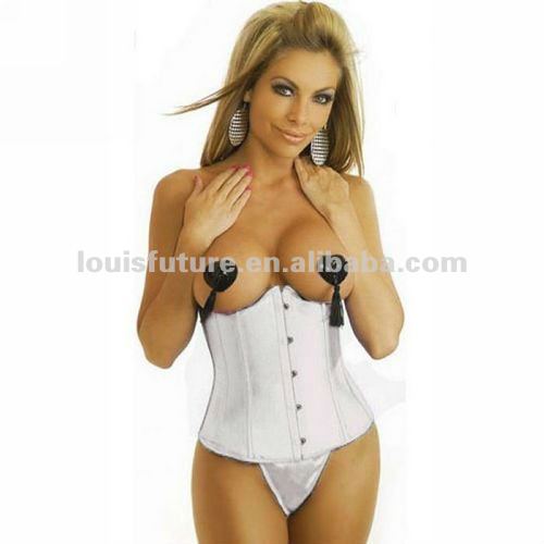 White Spandex / Polyster Sexy Lingerie Corset Sport Costume Women CS0043