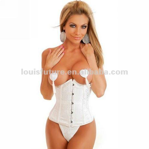 White Spandex / Polyster Sexy Lingerie Corset String Women CS0042