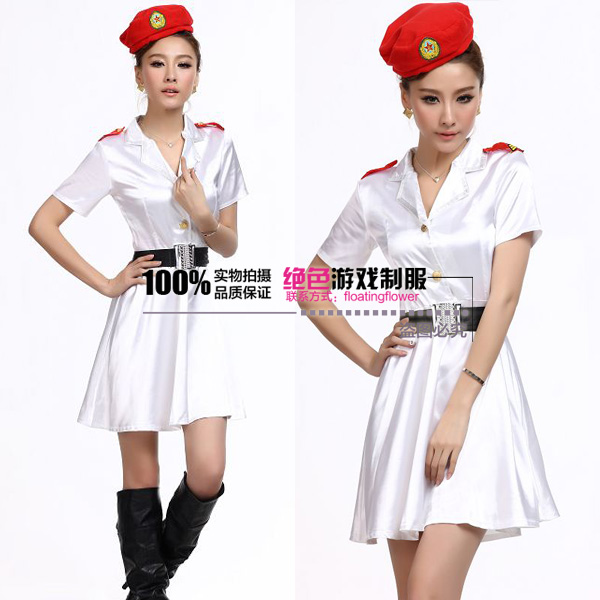 White stewardess service clothes sauna work wear photography services