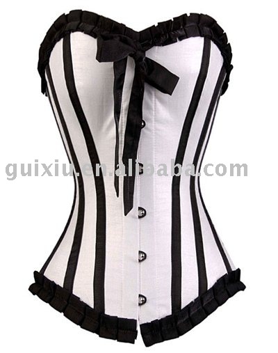 White With Black Trim Elegant Corset