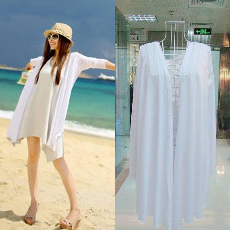 white women's pianbu trench outerwear long design sun protection clothing cardigan air conditioning shirt muumuu