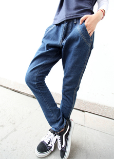 WHOLE SALE 2013 spring mushroom blue pattern all-match denim skinny pants women's FREE SHIPPING