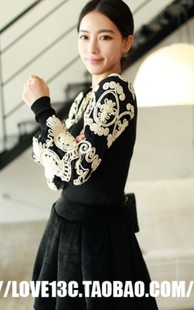 WHOLE SALE Spring christmas beautiful 2013 water-soluble lace sleeves sweater top female FREE SHIPPING