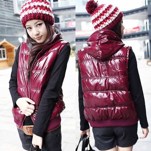 WHOLE SALE Winter plus size lovers vest reversible wadded jacket shiny vest cotton-padded jacket outerwear FREE SHIPPING