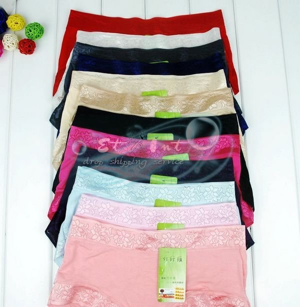 Wholesale 10 X Ms. underwear women Seamless Modal bamboo fiber cotton the waist lace sexy panties