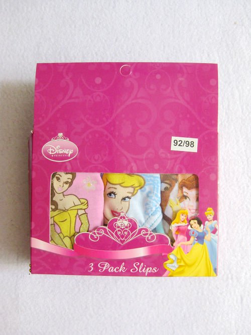 wholesale 100% cotton kids/children/girls/baby cute cartoon princess underwear/ panties 3 pc 3 patterns in a gift box