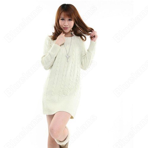 Wholesale 10pcs/lot Korean Women's Round-neck Loose Twist Sweater Dress Long Knitting Tops Outerwear Christmas Gifts 31262