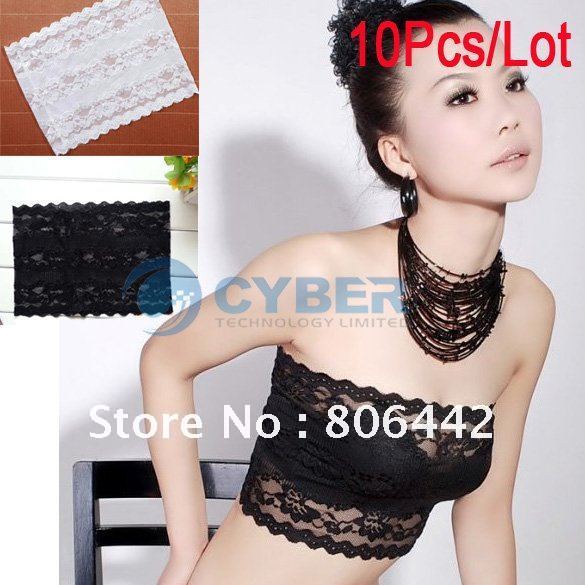 Wholesale 10Pcs/Lot Lace Bra Fashion Sexy Ladies Lace Bra Noble Chest Wrapped 2 Colors Free Shipping