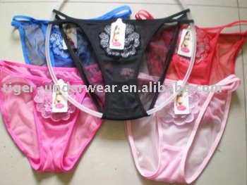 wholesale 120pcs/lot c-thru sheerwoman briefs sexy thong panties