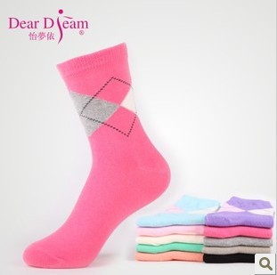 wholesale 20/lot free shipping candy color women's socks