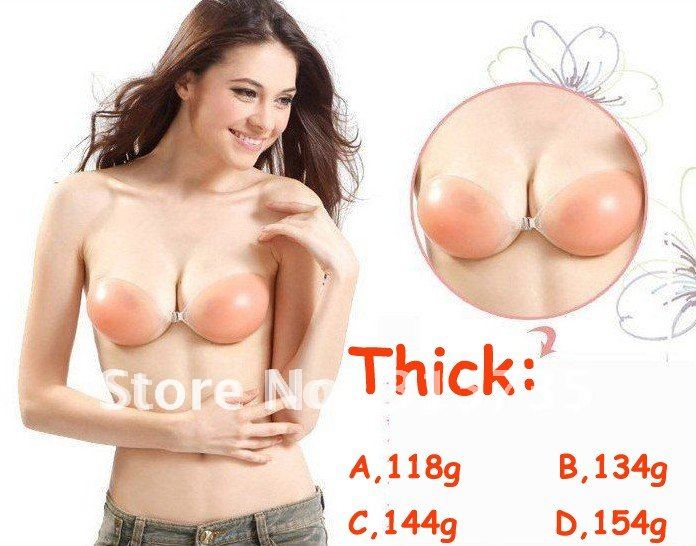 Wholesale 200Pcs/lot Thick Nude bra,Silicone Breasts Push Up,invisible,Freebra fashion.Free Shipping Via DHL