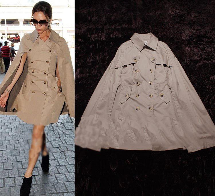 Wholesale 2012 Autumn/Winter Luxurious Brand Celebrity Fashion Poncho Trench Coat Women High Quality  Cape Outwear SS12397