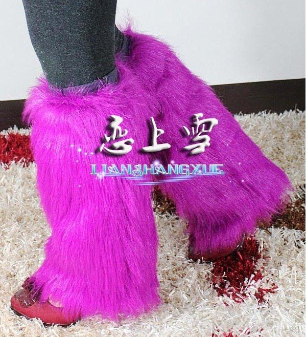 wholesale 2012 autumn winter new top hot women fashion fur leg warmers purple free shipping