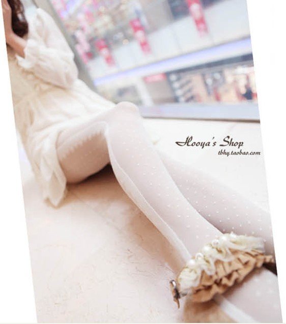 Wholesale 2012 New Black &White Sexy Woman eyelash Pattern Jacquard Pantyhose Tights Stockings