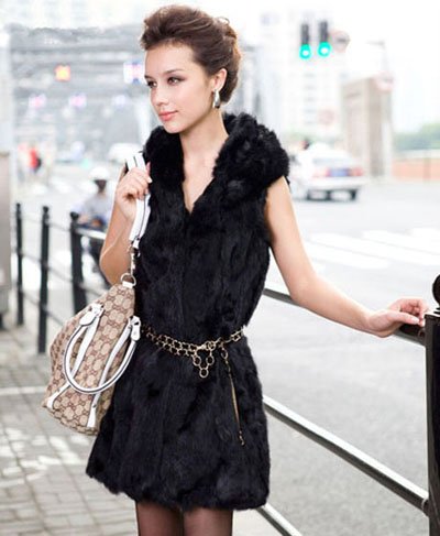 Wholesale 2012 new fur vest jacket a long section of rabbit fur vest jacket # 3984