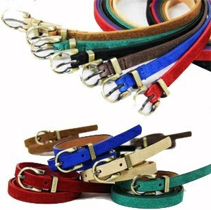 Wholesale 2012 Newst High Quality pigkins leather waist belt colorful Skinny Waist Ladies Women Fashion Belt