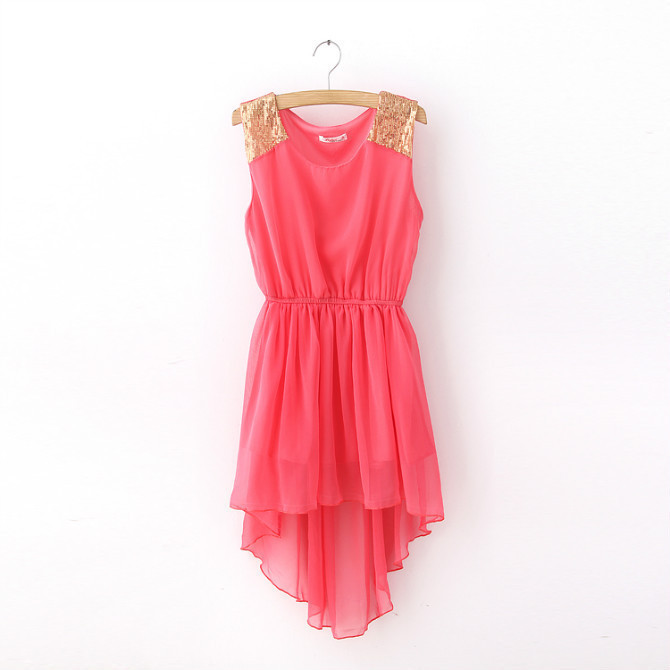 wholesale 2012 summer female paillette slim waist chiffon one-piece dress tank dress c-29 4 colors free shipping