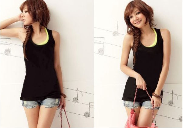 Wholesale 2013 Korean version all-match XL  candy color Pure cotton Pure cotton A long section of I-beam vest prime