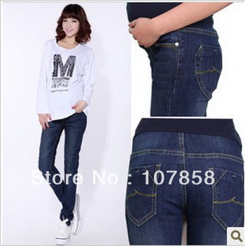 Wholesale - 2013 New Spring Fashion pants Maternity jeans Pregnant women Jeans Maternity trousers Clothing 4 Size Blue #W038