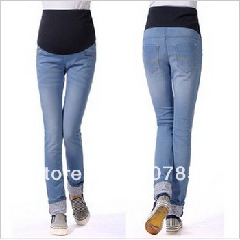 Wholesale -- 2013 NEW Spring Fashion Petals Maternity jeans Pregnant women Jeans Casual Maternity  Prop belly pants #YZ080