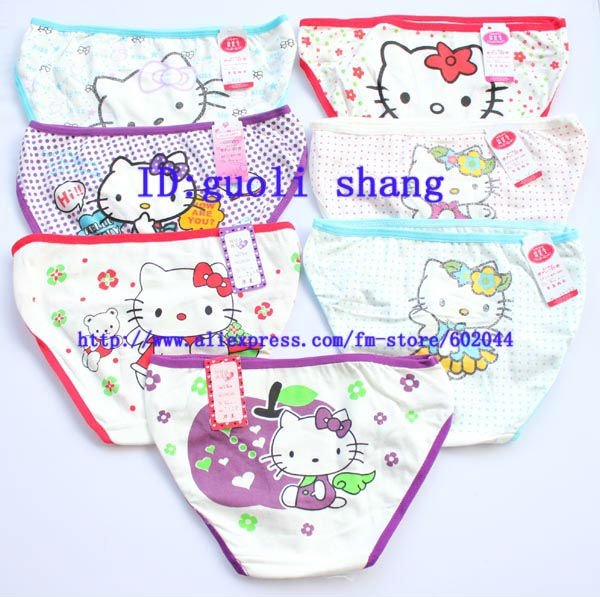 Wholesale 24pcs Hello kitty girl's cute cotton underwear Free shipping