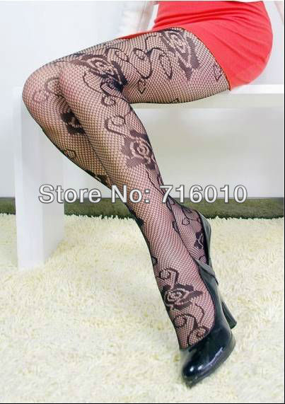 wholesale 30pc/lot fishnet pantyhose Non open-crotch pantynose Tights leggings women sexy underwear pantihose jacquard rose 5379