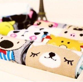 Wholesale 36pairs Cotton Blends Women Kawaii AB Cartoon Short Sock SOX Fit For 34-39 Yards Free Shipping