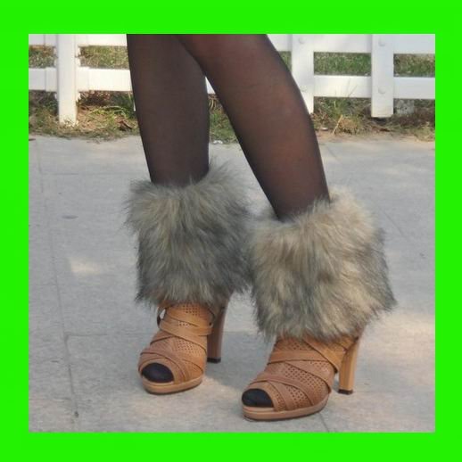 Wholesale 3pcs/lot Faux Bin Wolf Fur Leg Warmers Socks For Ladies/Women Boot Cuff Fluffy Soft Furry Retail/hot sale