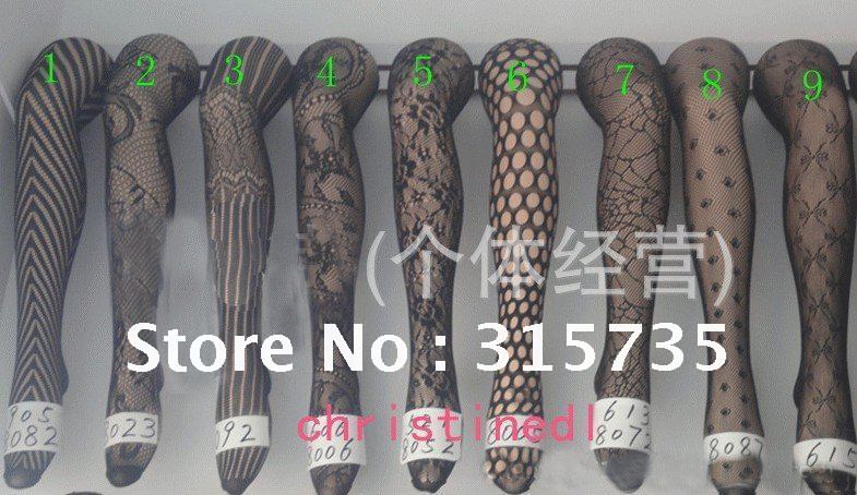 Wholesale:480pairs/lot 2012 New Arrival Pantynose Jacquard Stockings Mixed sale Free shipping